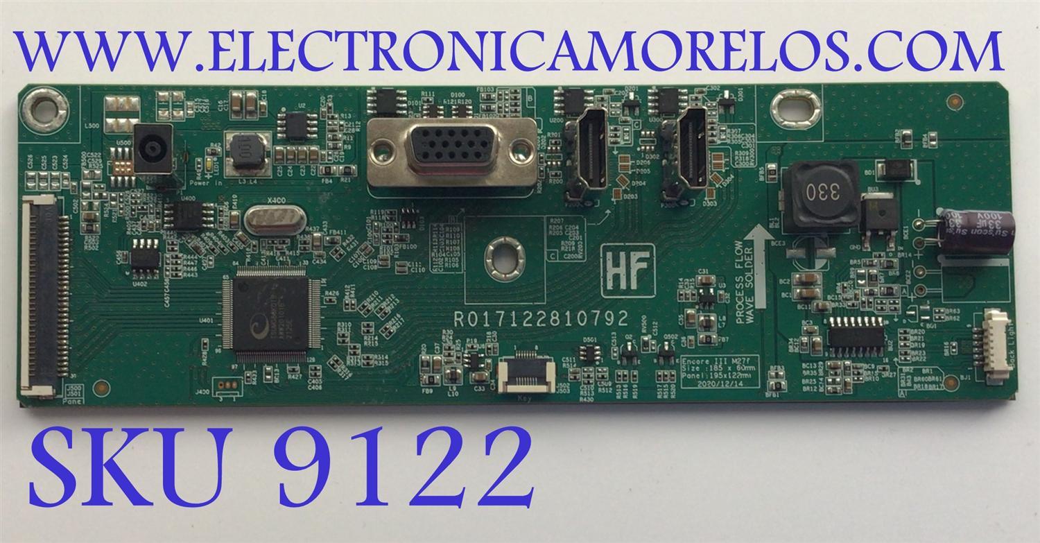 MAIN PARA MONITOR HP / NUMERO DE PARTE 3527-2602-0150 / R017122810792 / R3527-2602-0150 / NUMERO DE PANEL M270HAN01.6 (HS)(AK1) / MODELO HSD-0091-K